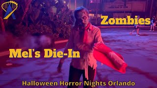 Mels Die-In Zombies Street Experience at Halloween Horror Nights 2025