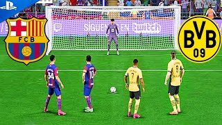 Ronaldo,Messi VS Mbappe,Neymar,Haaland | Barcelona VS Borussia Dortmund Penalty Shootout|FIFA 24 PS5