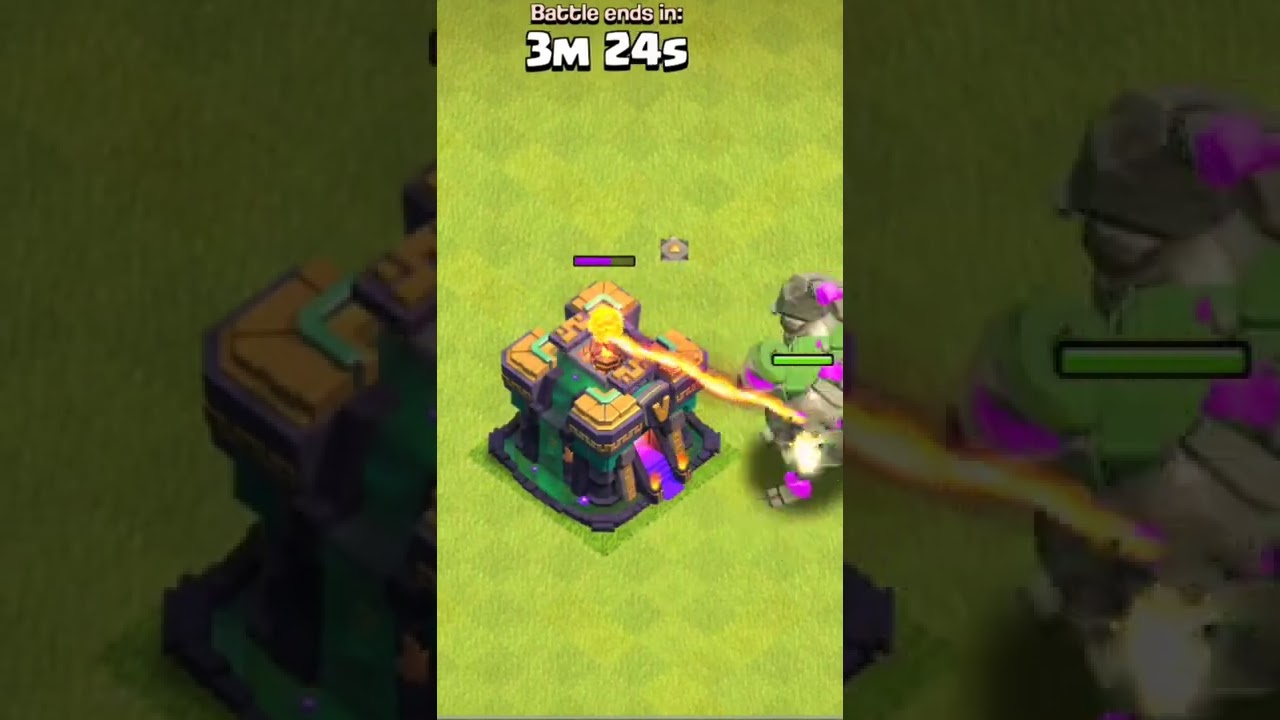 Mountain Golem VS Max level Town Hall 14 | Clash of clans 