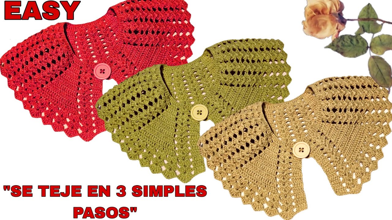 IMPRESIONANTE!! Cuello tejido en 3 PASOS a crochet MUY FÁCIL (Para FÍN DE AÑO)