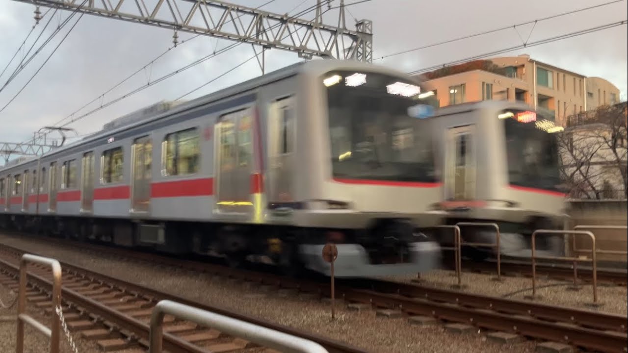 並走！東急5187F 試運転 多摩川到着