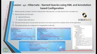 Lesson - 41 : Hibernate - Named Queries using XML and Annotation based Configuration