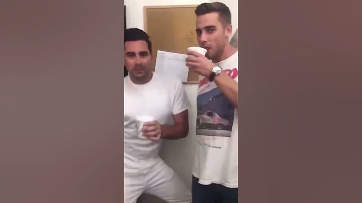 Dan Levy & Dustin Milligan entertain Annie Murphy and the hair team. Hall and Oats/George Michael