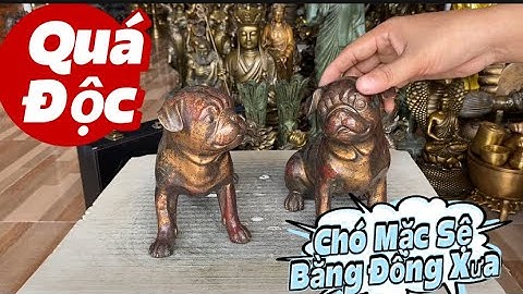 Chó mặc sệ bằng đồng _ Bộ ô trầu bằng đồng _ Tượng đồng #độclạcầnthơ #doco