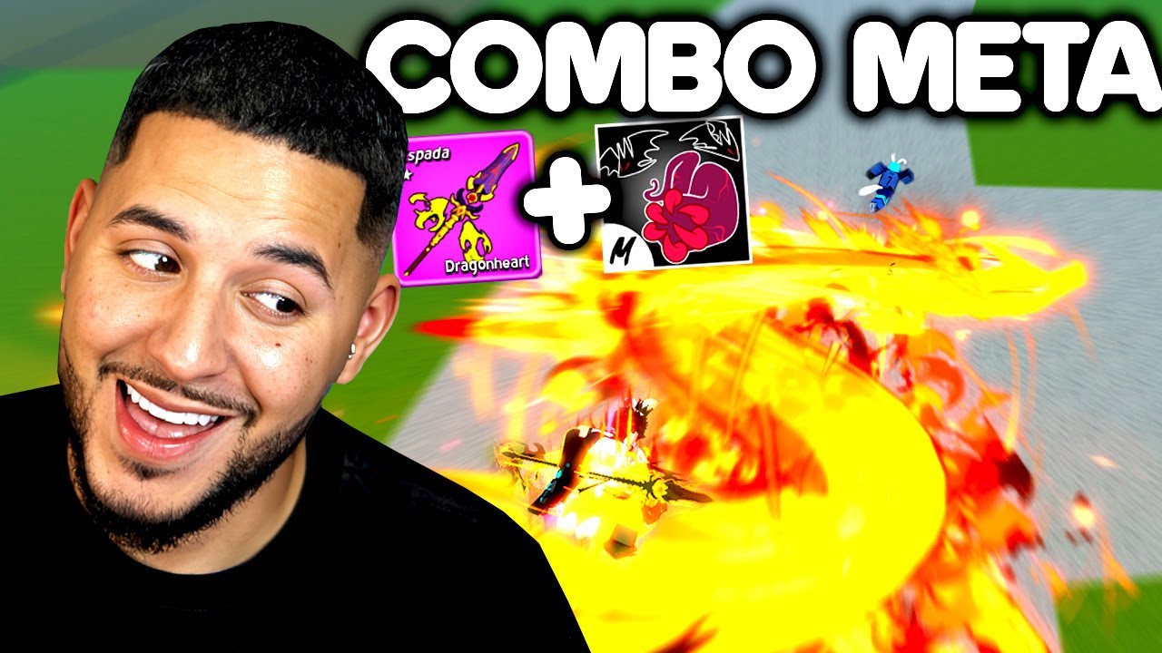 Testei o Novo COMBO META com a Dragon Heart no Blox fruits 🔥⚔️