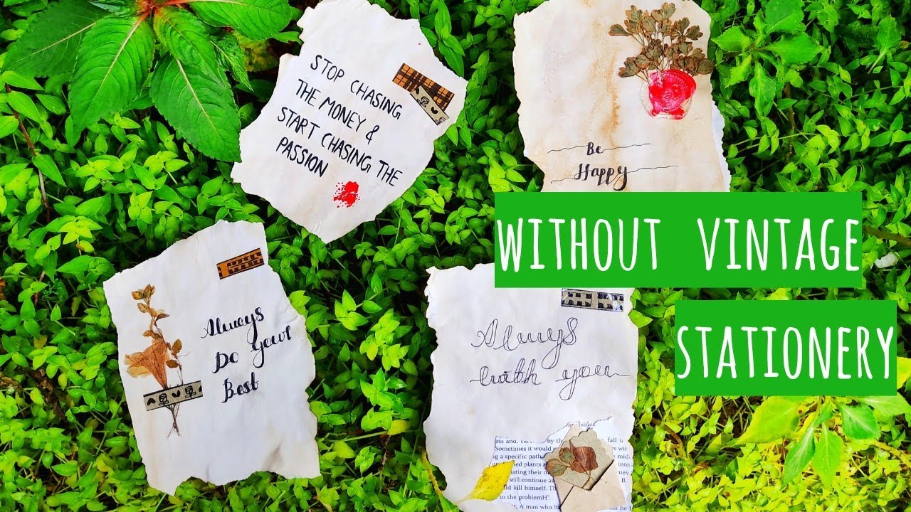 DIY easy vintage cards without vintage stationery/4 simple vintage cards at home