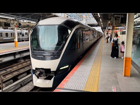 E261系RS2編成が特急サフィール踊り子1号として横浜駅6番線を発車するシーン（2022.8.12）