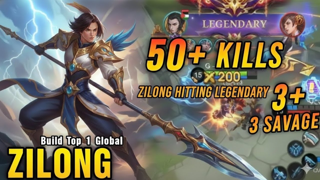 Zilong 50+ kills, 3 + savage !!  insane damage ,  going pro in mlbb day one 