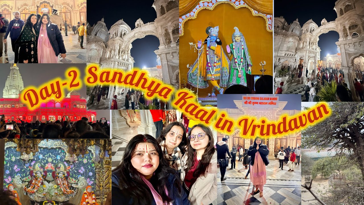 Day-2 Sandhya Kaal in Vrindavan🧿🦚 #viral #minivlog #Vrindavan #trending #premmandir #radhakrishna 