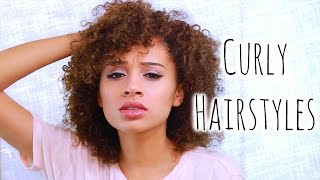 5 Easy CURLY Hairstyles For School