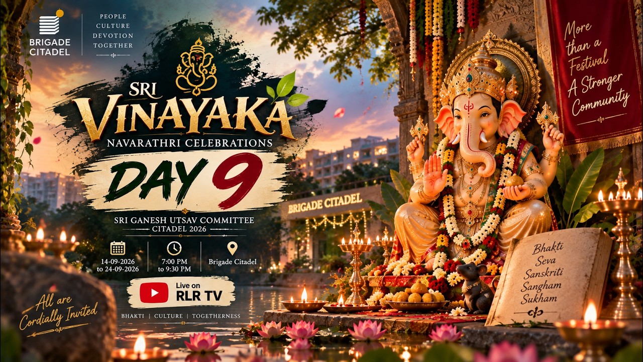 Sri Vinayaka Navarathri Celebrations Day 9 | Brigade Citadel Ganesh Utsav 2026 | RLR TV