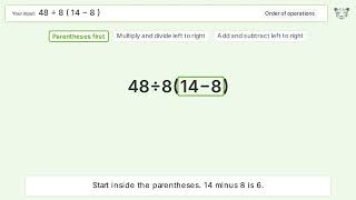 Master Order of Operations: Solve 48:8(14-8) Step by Step!