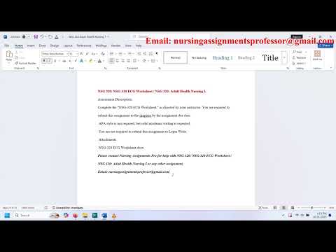 NSG 320: NSG-320 ECG Worksheet / NSG 320: Adult Health Nursing I