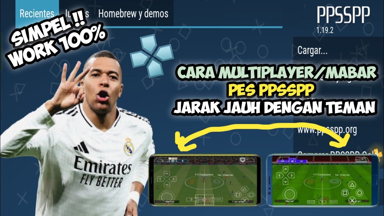 CARA MULTIPLAYER (MABAR) JARAK JAUH Game eFootball PES PPSSPP | SIMPEL WORK 100% BERHASIL