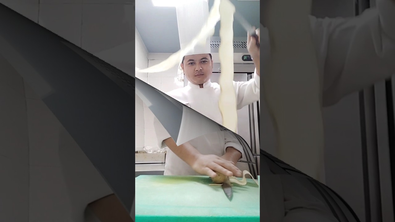 how to potato cutting skills chef knife 🔪style 😔 