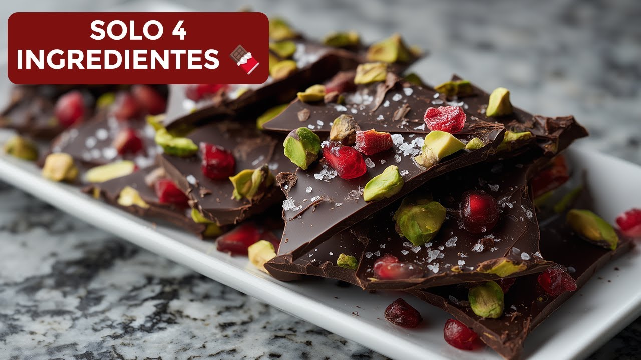 Corteza de Chocolate y Frutos Rojos: El Snack Gourmet Saludable (¡En 10 min!) 🍫✨