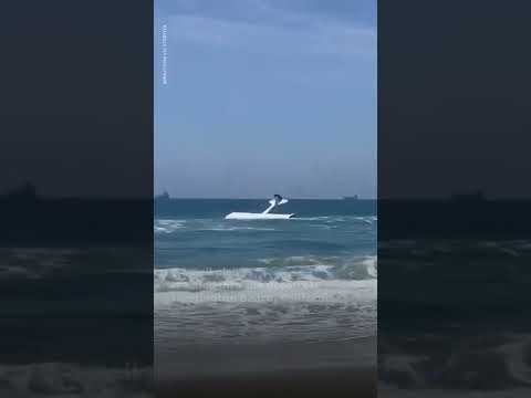 Small plane crashes into ocean off California coast | USA TODAY #Shorts