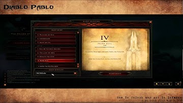 Diablo 3 Bug - Unlock Any Act In Inferno - Gear Farming Tip