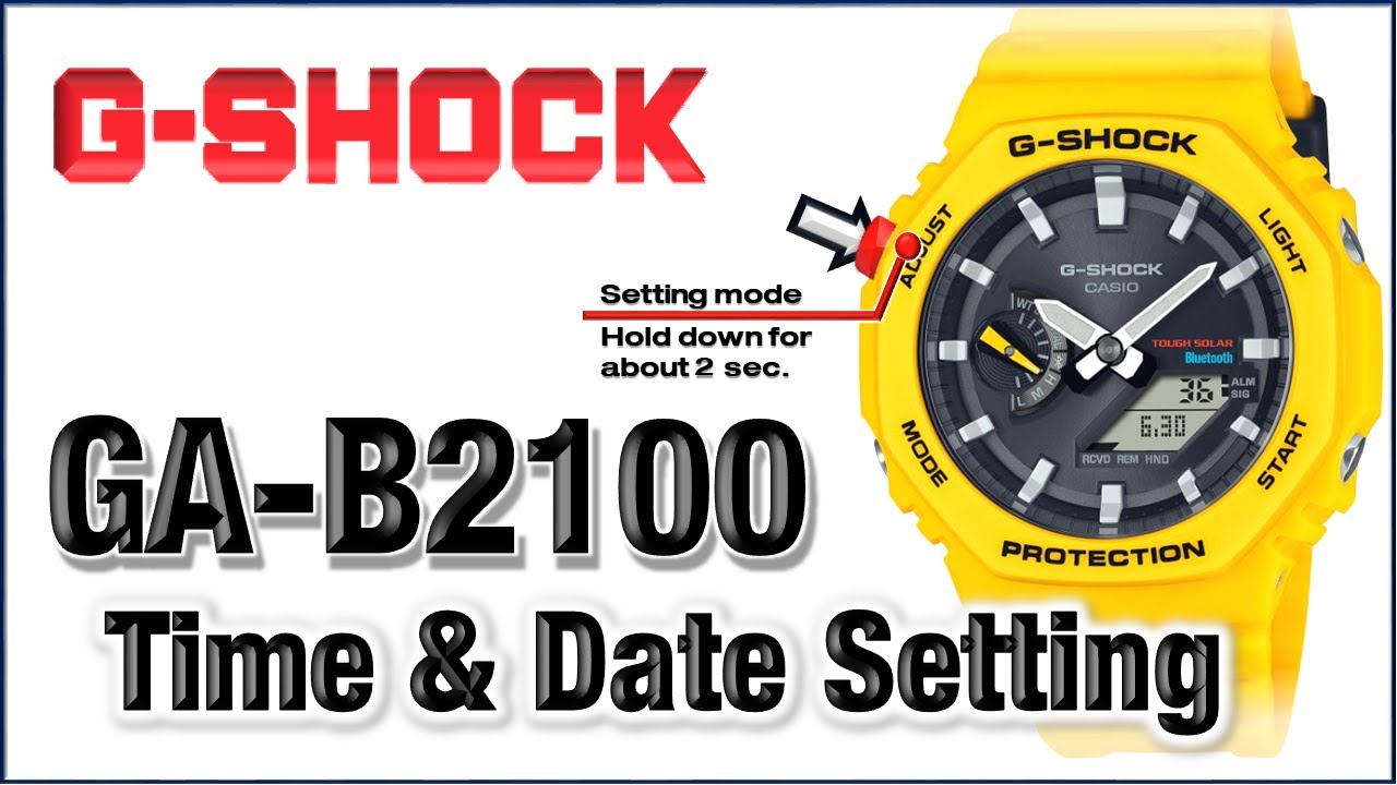 時計 CASIO G-SHOCK GA-B2100 Module No.5689 📣 GA-B2100 G-Shock 5689 How to Set Time, Date, Home City, DTS, 12