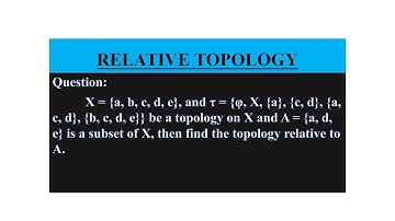 Subspaces And Relative Topology definition with examples| General topology| jester mathematician