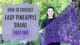 Easy Crochet Pineapple Shawl Part 2