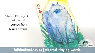 Altered Playing Card | #Fulldeckredo2022 | Card 21 | 8 of Diamonds