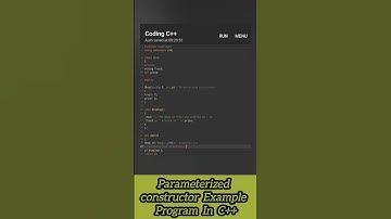 Parameterized Constructor Example Program in C++ #parameterizedconstructor #constructor #cpp