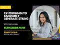 C# Program to Generate Strings || C# #sbo #sbotvm #workfromhome #csharptutorial