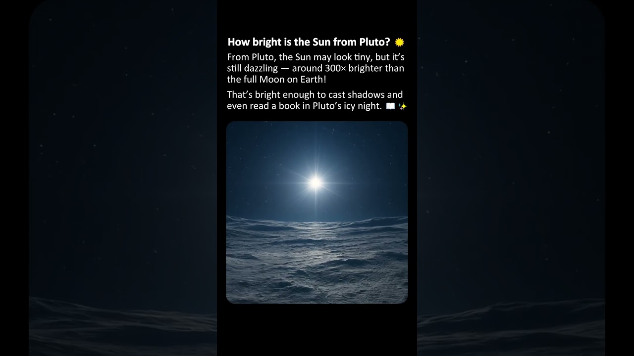 YouTube에서 How bright is the Sun from Pluto? ☀️ #Space #nasa #DidYouKnow 보기 YouTube에서 How bright is the Sun from Pluto? ☀️ #Space #nasa #DidYouKnow 보기
