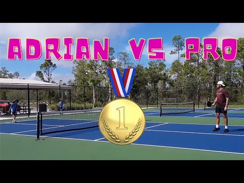 Adrian Pravak vs Pro. Pickleball match.