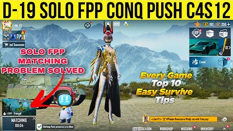 Solo Fpp Match Matching Problem C4S12 | Solo fpp rank push #solofpprankpushtoconqueror #solofpp