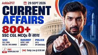 Current Affairs Today | 29 September 2026 | SSC CGL Current Affairs Top 800 MCQs | By Ashutosh Sir