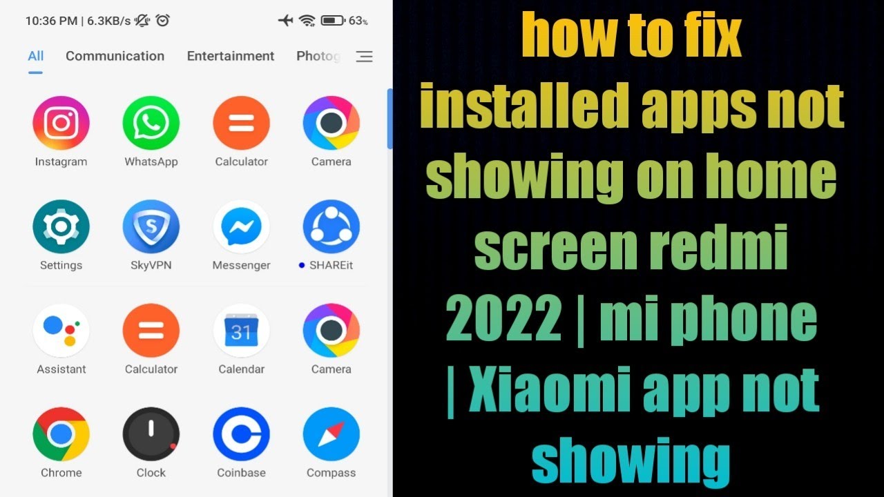 How To Fix Installed Apps Not Showing On Home Screen Redmi 2022 Mi How To Fix Installed Apps Not Showing On Home Screen Redmi 2022 Mi