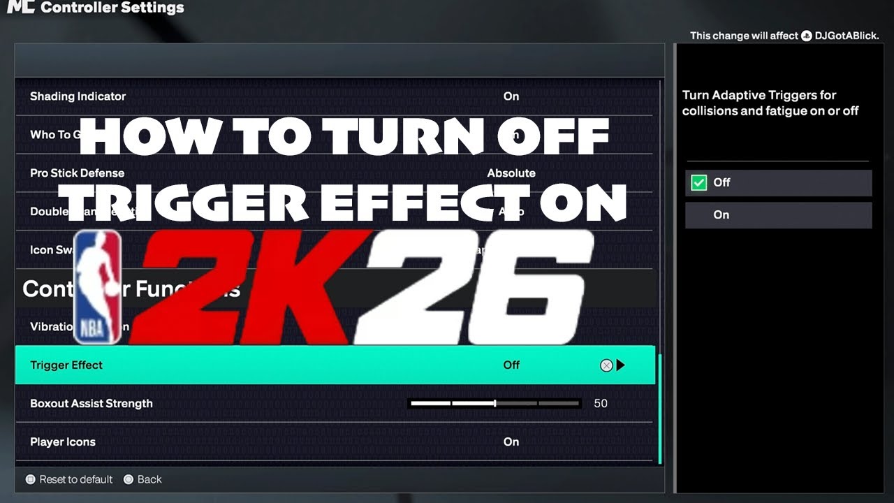 How to Turn Off Trigger Effect in NBA 2K26 🎮 | Quick Settings Fix - YouTube