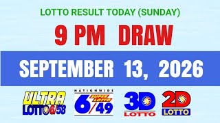 Lotto Results Today 9pm Draw September 13, 2026 PCSO