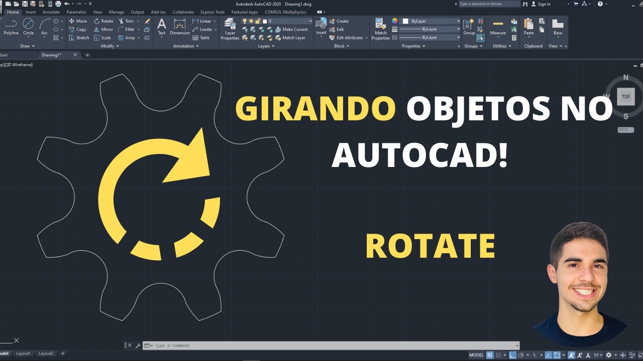 COMO ROTACIONAR NO AUTOCAD? [Rotate] - YouTube