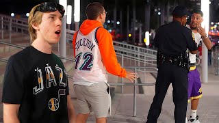 Heat Fan Threatens Jazz Fan!