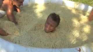 Spaghetti pool fight - fun in the sun!