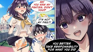 [Manga DUb] The virgin boy gets a glimpse of glory and is pressured into going out with her...!?