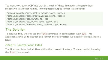 Generate a CSV File from Complete File Paths Using awk in Linux