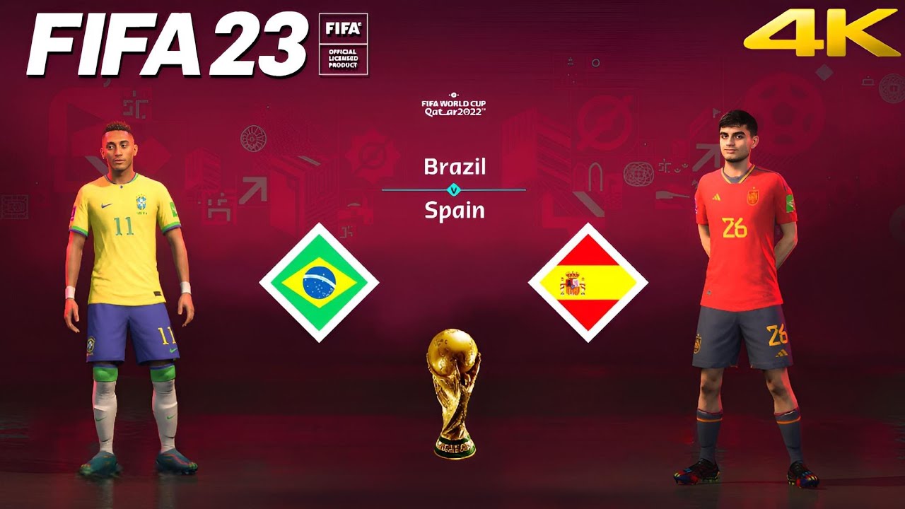 FIFA 23 - Бразилия против Испании - Финал чемпионата мира по футболу FIFA в Катаре | Геймплей на ...