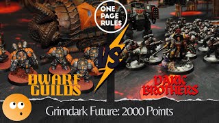 One Pages Rules Grimdark Future: Dwarf Guilds vs. Dark Brothers