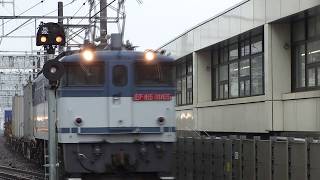 951レ JR貨物 EF65 1065号機 新鶴見機関区所属 代走牽引貨物列車 東海道本線 静岡駅4番線通過