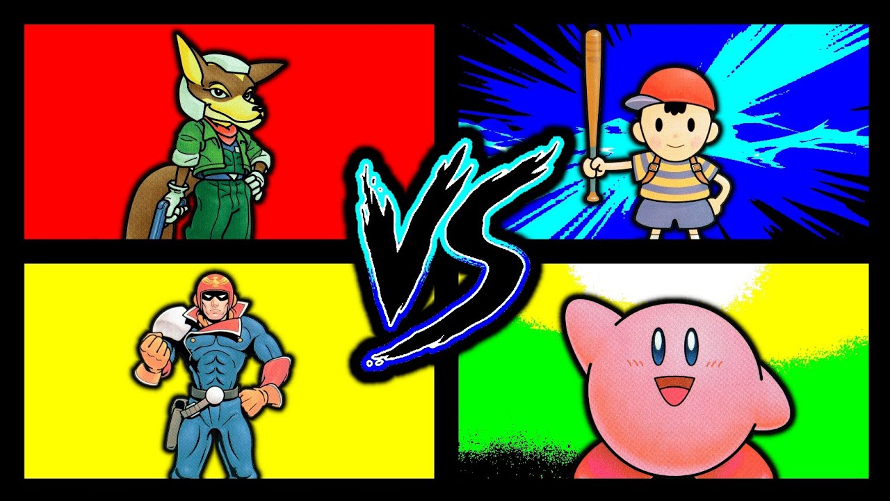 Fox Vs Ness Vs Captain Falcon Vs Kirby - Super Smash Bros 64 - #9