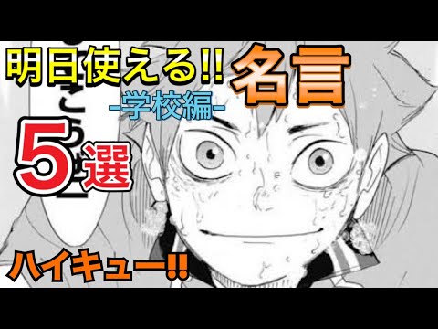 【即使える!!】学校で使えるキャラのセリフを紹介します!!【ハイキューで学ぶ国語】
