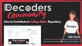 Your First PR to Decoder's College Notes Repository || Hacktoberfest 2021 || Decoders Community