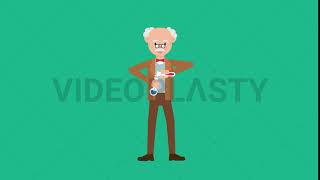 Professor Holding Test Tubes Animation [MOV & GIF]