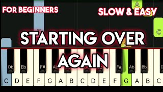 NATALIE COLE - STARTING OVER AGAIN | SLOW & EASY PIANO TUTORIAL chords