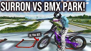 RIDING NEW SURRON ULTRA BEE V2 AT A BMX PARK!? (MXBIKES)