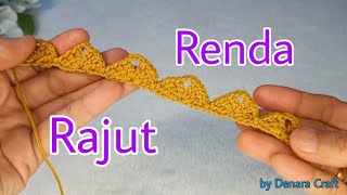 Cara Membuat Renda Rajut Termudah || Easy to Crochet Lace for Beginners 01